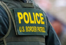 US Border Patrol officer uniform patch closeup