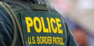 US Border Patrol officer uniform patch closeup