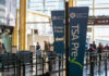 Signage indicating TSA PreCheck entrance at an airport