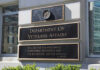 Department of Veterans Affairs building exterior sign
