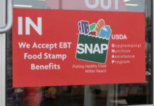 EBT SNAP benefits accepted here sign on door