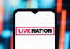 Live Nation logo displayed on a smartphone screen