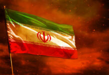 CHINA and RUSSIA: Boosting Iran’s Military Might? Iranian flag waving against a dramatic orange sky