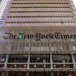 Facade of The New York Times building with modern architectural design