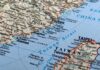 Map showing Taiwan and parts of China, including cities and geographical features