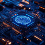 AI Reliance Linked To Memory Blackouts Circuit board with glowing brain chip design