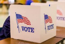 Lawyers Under Fire: Election Cases Turn Risky voting booth with American flag graphics