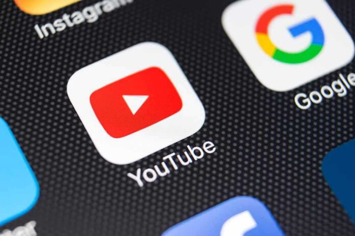 YouTube app icon on smartphone screen