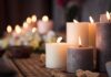 Mystery Crash Near Ancient Lines lit pillar candles on a woven mat