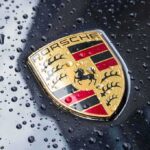 Porsche Rips Free—Chaos Hits North Hollywood Porsche crest on wet car hood
