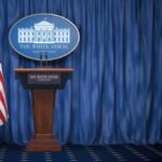 Space Force Pipeline: New Academy Gambit Rattles Washington White House press briefing podium with U.S. flag and blue curtain