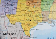 No Wall? Then What’s Really Coming To Big Bend Map of Texas and surrounding states with highlighted borders