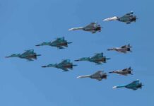China-Russia Push Hard — South Korea Scrambles A formation of military jet fighters flying in a clear blue sky