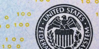 Federal Reserve System seal on U.S. currency