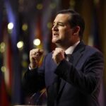 Cruz Names Names—Dallas Floor Explodes With Death Chant Ted Cruz speaking on stage with raised fists