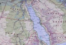 Saudi Airpower Pounds Iran Proxy Map of the Red Sea and surrounding countries